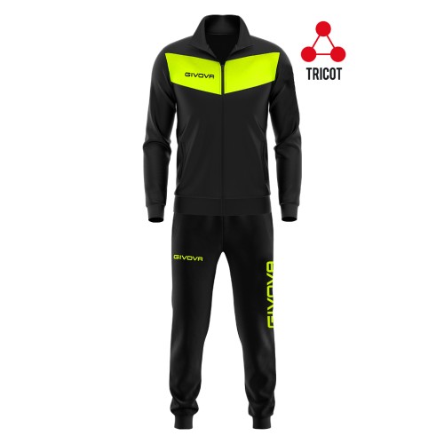 Sportpak 100% triacetaat polyester 220 g/m² Visa Fluo Black/Fluo Yellow