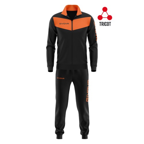 Sportpak 100% triacetaat polyester 220 g/m² Visa Fluo Black/Fluo Orange