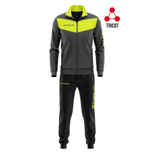Sportpak 100% triacetaat polyester 220 g/m² Visa Fluo Dark Grey/Fluo Yellow