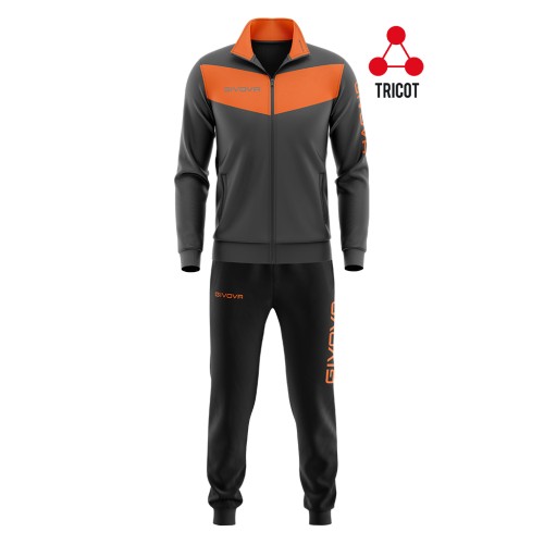 Sportpak 100% triacetaat polyester 220 g/m² Visa Fluo Dark Grey/Fluo Orange